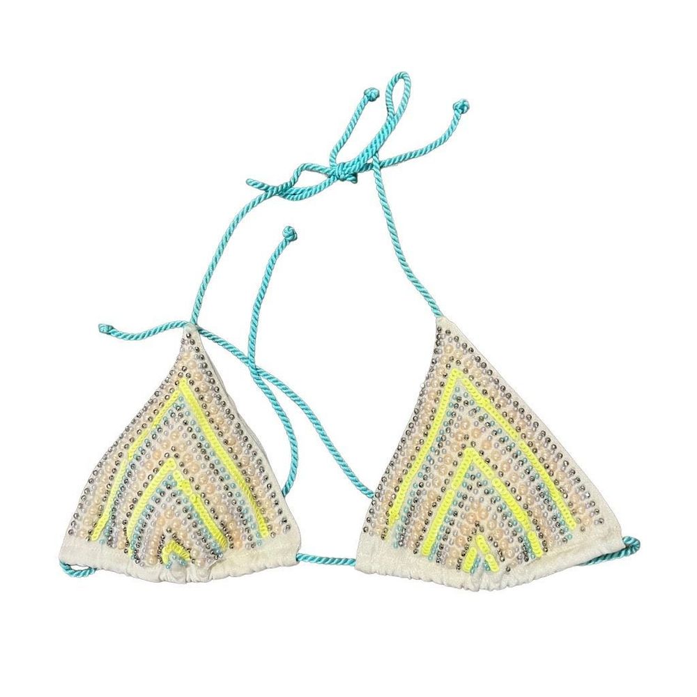 Victoria’s Secret Embellished Sequin Triangle Bikini Top Size M